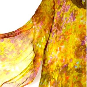 SUNDANCE: Silk Spring Moss Blouse